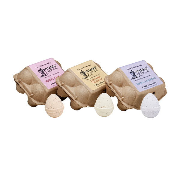 Potager Egg Bath Bombs - 6 Pack In Recycled Paper Egg Carton