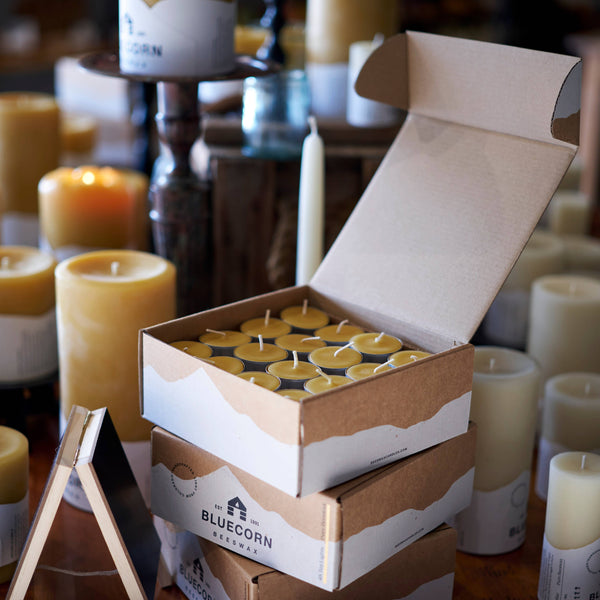 Bluecorn Candle Co. - Beeswax Tea Light Candles – Eco-Friendly Holiday Decor