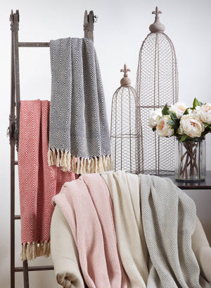 Soft Cotton Diamond Weave Throw