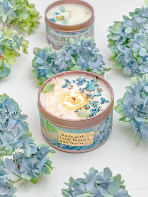 Ash & Rose - By the Sea - Hydrangea and Sea Salt Candle