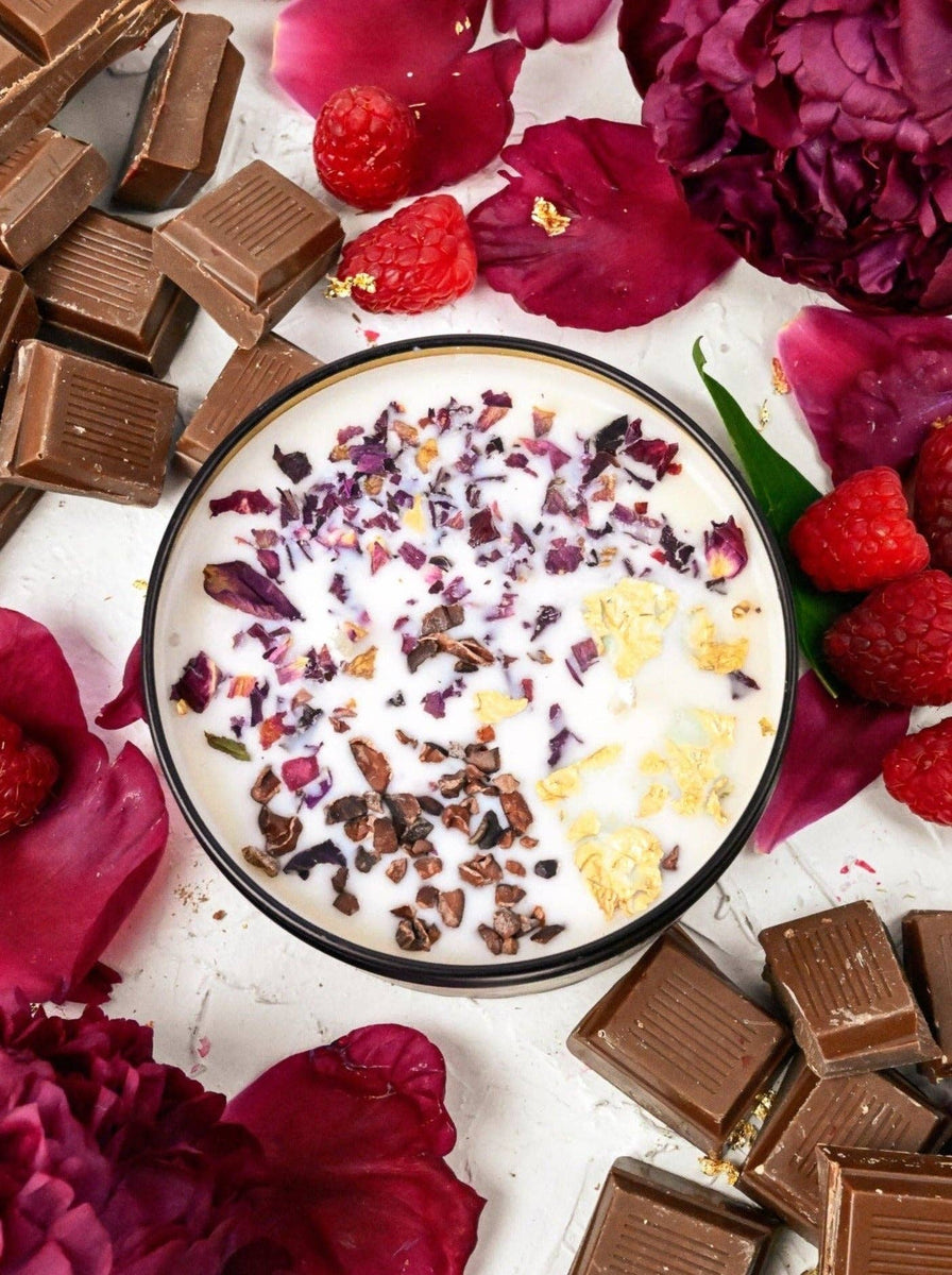 Ash Raspberry Ash & Rose - COCOA LUXE Chocolate Raspberry Candle – Potager Soap Co.
