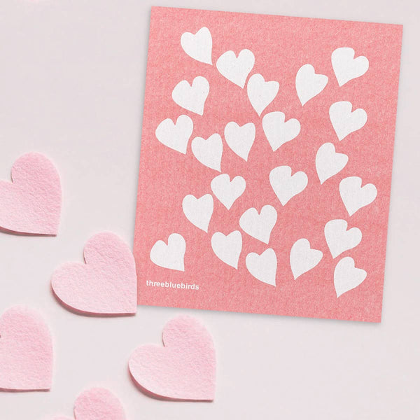 Love Ya on Pink Swedish Dishcloth