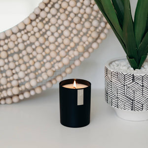 Calyan Wax Co. - Smoke + Leather - Matte Black Tumbler Soy Candle