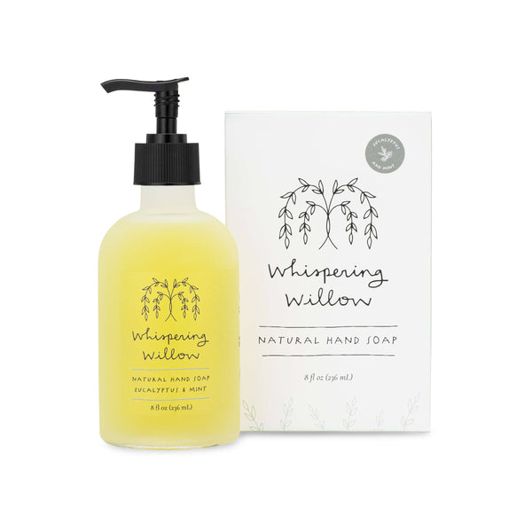 Whispering Willow - Eucalyptus & Mint Hand Soap - 8oz Glass Bottle