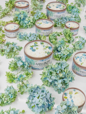 Ash & Rose - By the Sea - Hydrangea and Sea Salt Candle