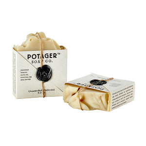 Potager Soap Co. Unscented Oatmeal Bar Soap for Sensitive Skin