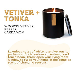 Calyan Wax Co. - Vetiver + Tonka - Matte Black Tumbler Soy Candle