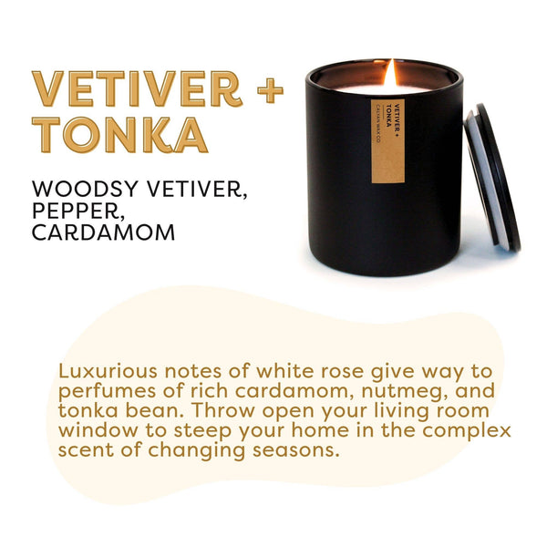 Vetiver + Tonka - Matte Black Tumbler Soy Candle