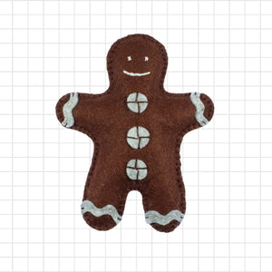 Gingerbread Ornament Wool Felt Sewing Kit – DIY Craft