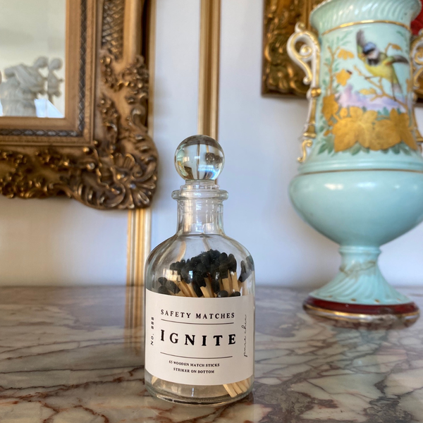 Luxury  Safety Matches in Glass Apothecary  Jar