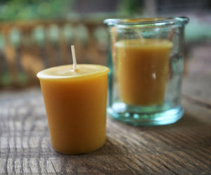 Bluecorn Beeswax - Spanish Glass Votive Candle Holder - 100% Recycled Glass