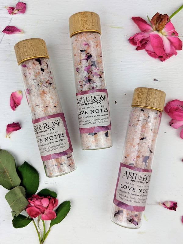Ash and Rose Brand | Love Note Himalayan Pink Salt Rose Petal Test Tube Bath Soak