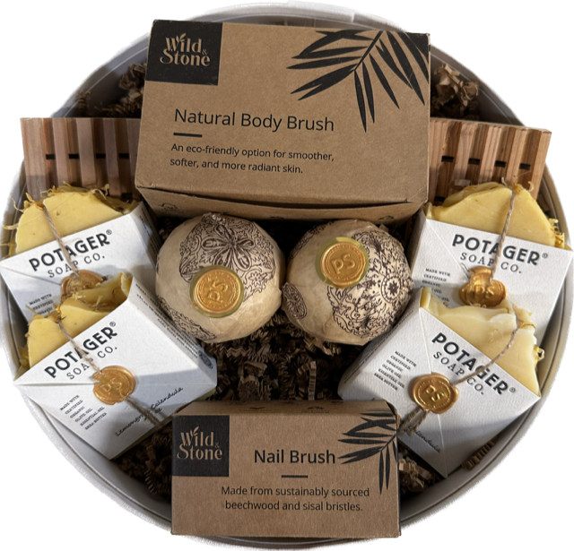 Collector Hat Box Gift Set Large in Three Varieties Potager Soap Co