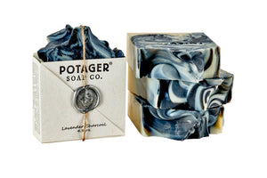 Potager Soap Co. Lavender Charcoal Bar Soap – Detoxifying, Calming & Balanced