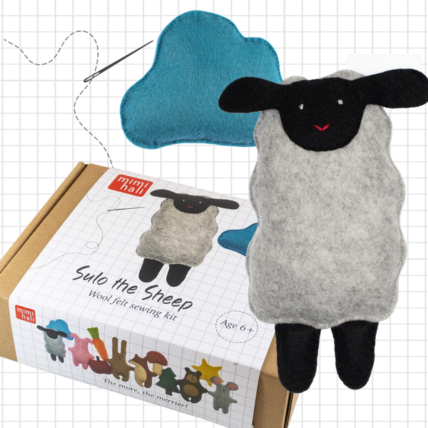 Sheep and Cloud Wool Felt Sewing Kit – DIY Craft