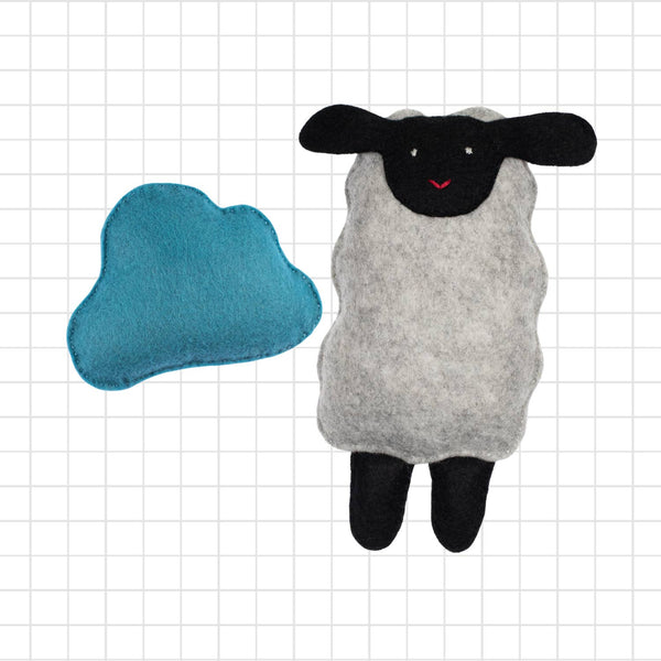 Sheep and Cloud Wool Felt Sewing Kit – DIY Craft