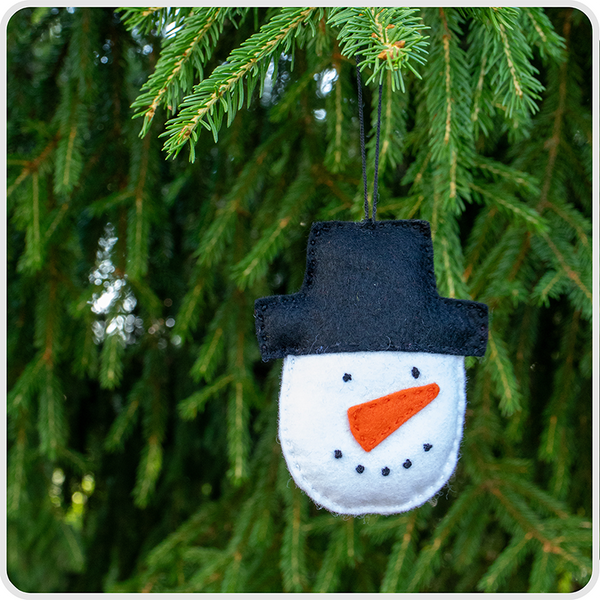 Snowman Ornament Wool Felt Sewing Kit – DIY Craft