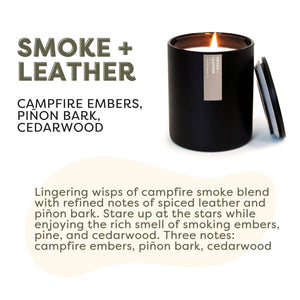 Calyan Wax Co. - Smoke + Leather - Matte Black Tumbler Soy Candle
