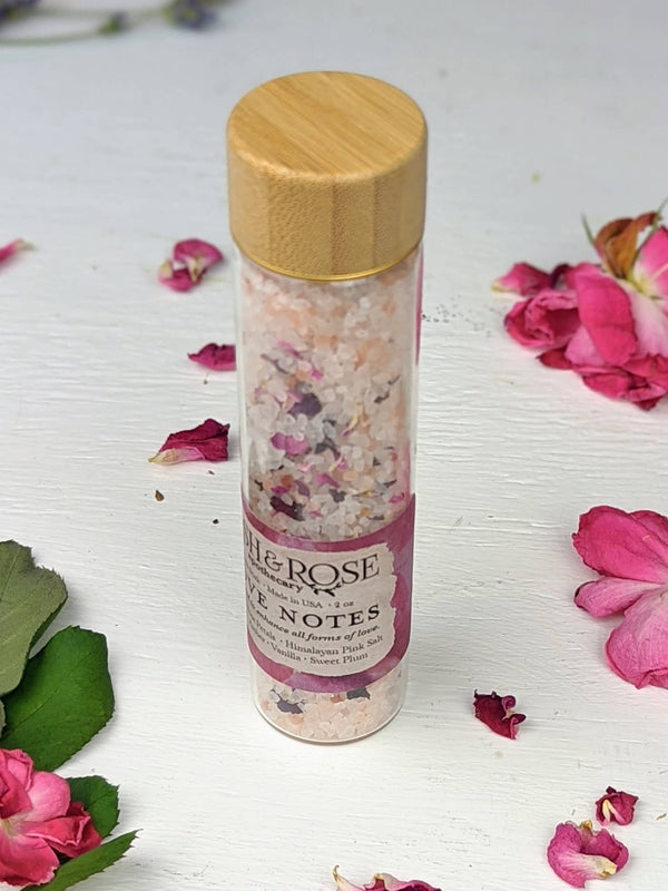 Ash and Rose Brand | Love Note Himalayan Pink Salt Rose Petal Test Tube Bath Soak