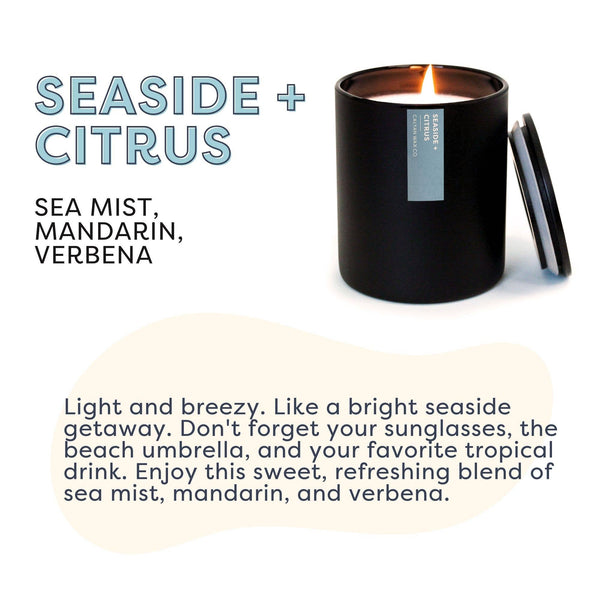 Seaside + Citrus - Matte Black Tumbler Soy Candle