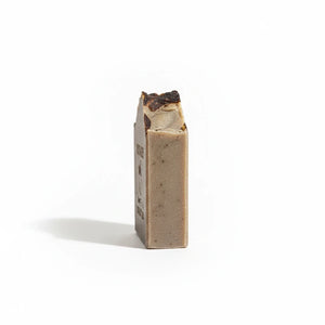 Potager Soap Co. Holiday Spice artisan soap bar with a rustic textured top and natural earthy tones